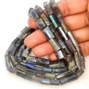 Labradorite 16-20mm Step Cut Pipe Shape AA Grade Gemstone Beads Strand - Total 1 Strand of 16 Inch.