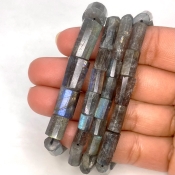 Labradorite 16-20mm Step Cut Pipe Shape AA Grade Gemstone Beads Strand - Total 1 Strand of 16 Inch.