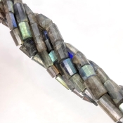 Labradorite 16-20mm Step Cut Pipe Shape AA Grade Gemstone Beads Strand - Total 1 Strand of 16 Inch.