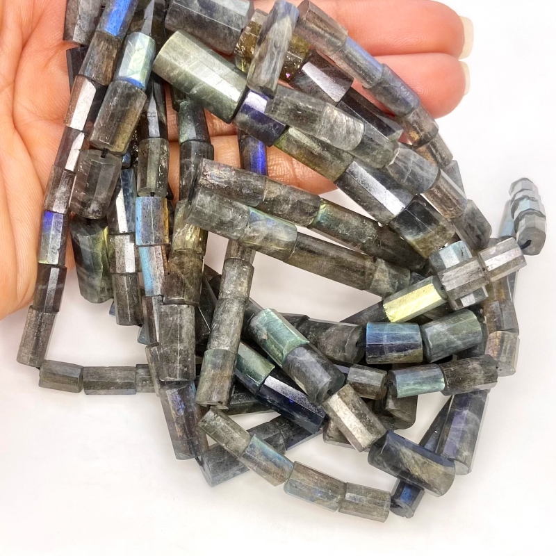Labradorite 16-20mm Step Cut Pipe Shape AA Grade Gemstone Beads Strand - Total 1 Strand of 16 Inch.