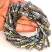 Labradorite 6-12mm Step Cut Pipe Shape AA Grade Gemstone Beads Strand - Total 1 Strand of 16 Inch.