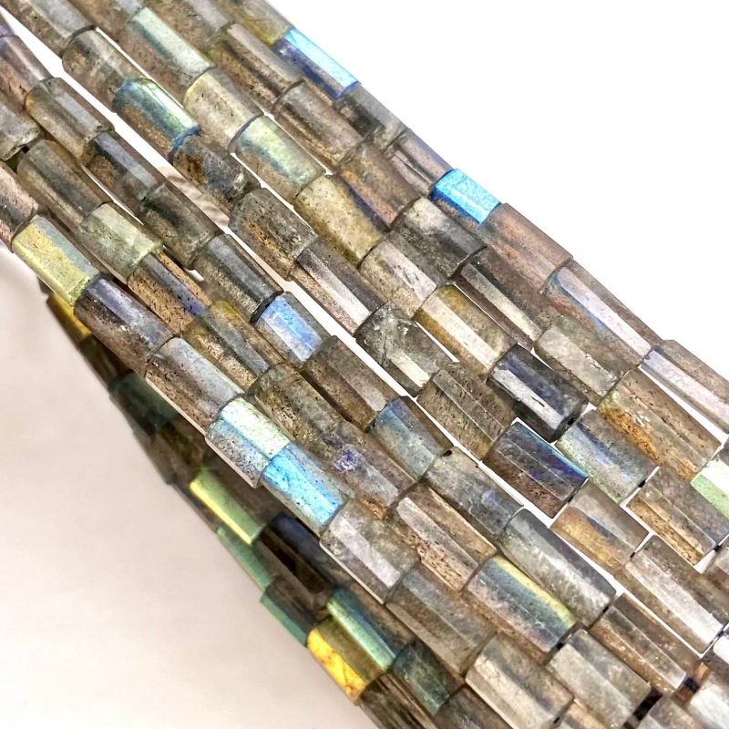 Labradorite 6-12mm Step Cut Pipe Shape AA Grade Gemstone Beads Strand - Total 1 Strand of 16 Inch.