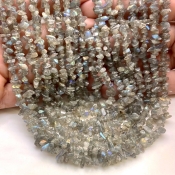 Labradorite 5-7mm Tumbled Chip Shape A Grade Gemstone Beads Strand - Total 1 Strand of 36 Inch.