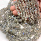 Labradorite 5-7mm Tumbled Chip Shape A Grade Gemstone Beads Strand - Total 1 Strand of 36 Inch.