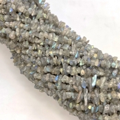Labradorite 5-7mm Tumbled Chip Shape A Grade Gemstone Beads Strand - Total 1 Strand of 36 Inch.