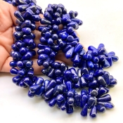 Lapis Lazuli 9-12mm Smooth Drop Shape A Grade Gemstone Beads Strand - Total 1 Strand of 14 Inch.