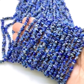 Lapis Lazuli 3-6mm Tumbled Chip Shape AA Grade Gemstone Beads Strand - Total 1 Strand of 34 Inch.