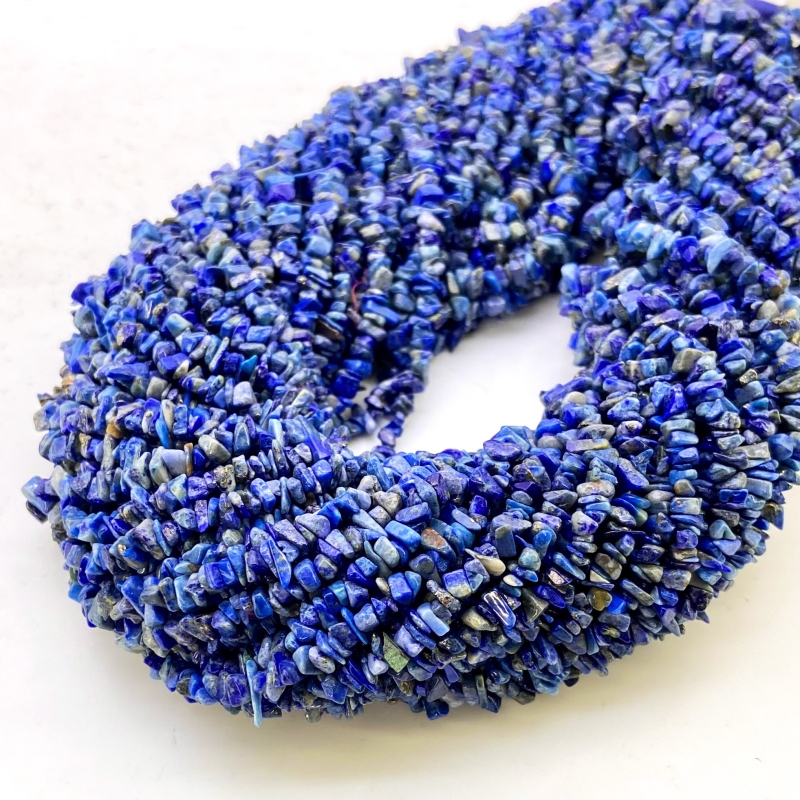 Lapis Lazuli 3-6mm Tumbled Chip Shape AA Grade Gemstone Beads Strand - Total 1 Strand of 34 Inch.