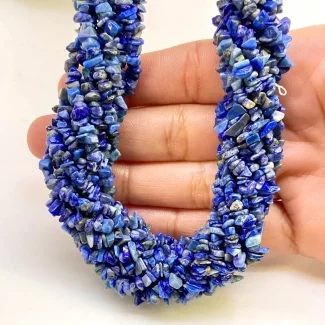 Lapis Lazuli 3-6mm Tumbled Chip Shape AA Grade Gemstone Beads Strand - Total 1 Strand of 34 Inch.