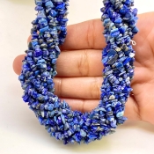 Lapis Lazuli 3-6mm Tumbled Chip Shape AA Grade Gemstone Beads Strand - Total 1 Strand of 34 Inch.