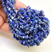Lapis Lazuli 3-6mm Tumbled Chip Shape AA Grade Gemstone Beads Strand - Total 1 Strand of 34 Inch.