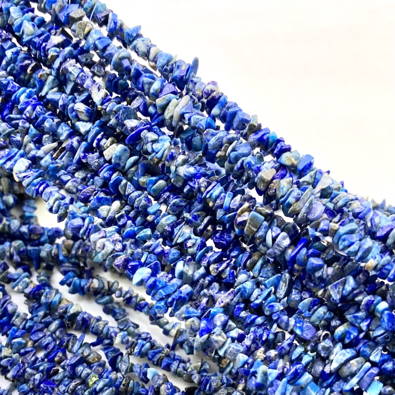 Lapis Lazuli 3-6mm Tumbled Chip Shape AA Grade Gemstone Beads Strand - Total 1 Strand of 34 Inch.