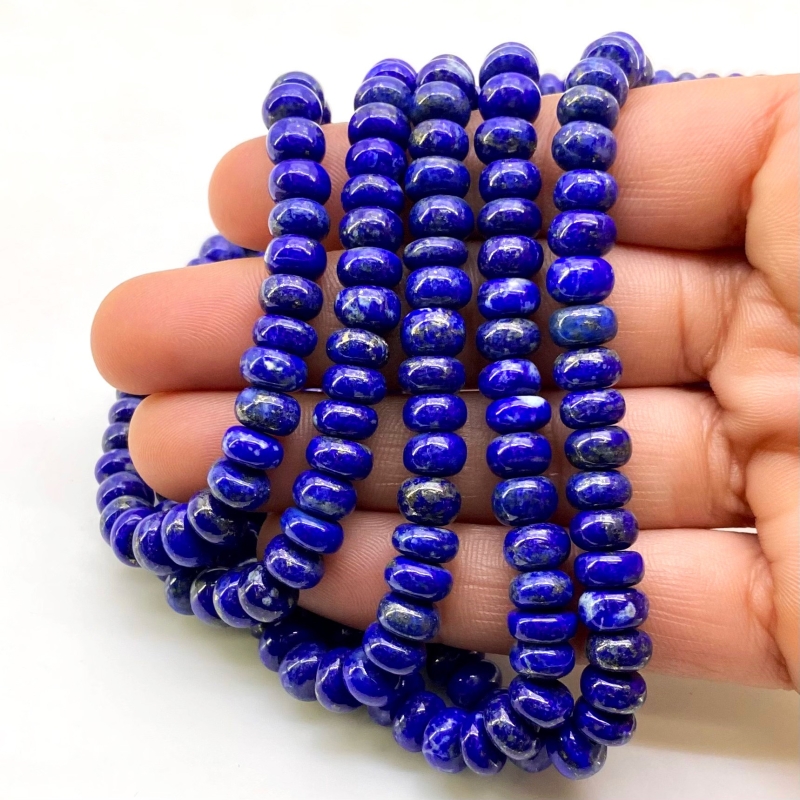 Lapis Lazuli 5-7mm Smooth Rondelle Shape AA+ Grade Gemstone Beads Strand - Total 1 Strand of 18 Inch.