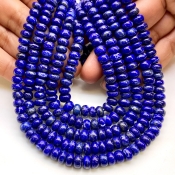 Lapis Lazuli 5-7mm Smooth Rondelle Shape AA+ Grade Gemstone Beads Strand - Total 1 Strand of 18 Inch.