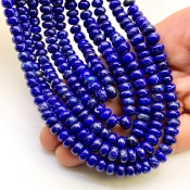 Lapis Lazuli 5-7mm Smooth Rondelle Shape AA+ Grade Gemstone Beads Strand - Total 1 Strand of 18 Inch.