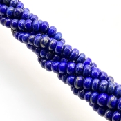 Lapis Lazuli 5-7mm Smooth Rondelle Shape AA+ Grade Gemstone Beads Strand - Total 1 Strand of 18 Inch.