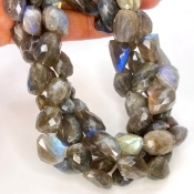Labradorite 12-20mm Faceted Nugget Shape A Grade Gemstone Beads Strand - Total 1 Strand of 24 Inch.