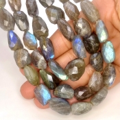 Labradorite 12-20mm Faceted Nugget Shape A Grade Gemstone Beads Strand - Total 1 Strand of 24 Inch.