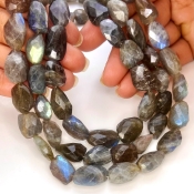Labradorite 12-20mm Faceted Nugget Shape A Grade Gemstone Beads Strand - Total 1 Strand of 24 Inch.