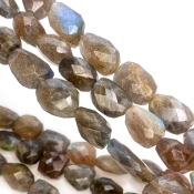 Labradorite 12-20mm Faceted Nugget Shape A Grade Gemstone Beads Strand - Total 1 Strand of 24 Inch.