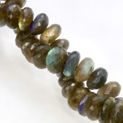 Labradorite 13-16mm Faceted Rondelle Shape AA Grade Gemstone Beads Strand - Total 1 Strand of 10 Inch.
