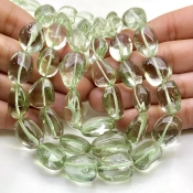 Green Amethyst 11-20mm Smooth Nugget Shape AAA Grade Gemstone Beads Strand - Total 1 Strand of 16 Inch.
