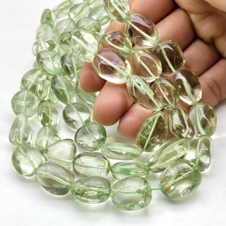 Green Amethyst 11-20mm Smooth Nugget Shape AAA Grade Gemstone Beads Strand - Total 1 Strand of 16 Inch.