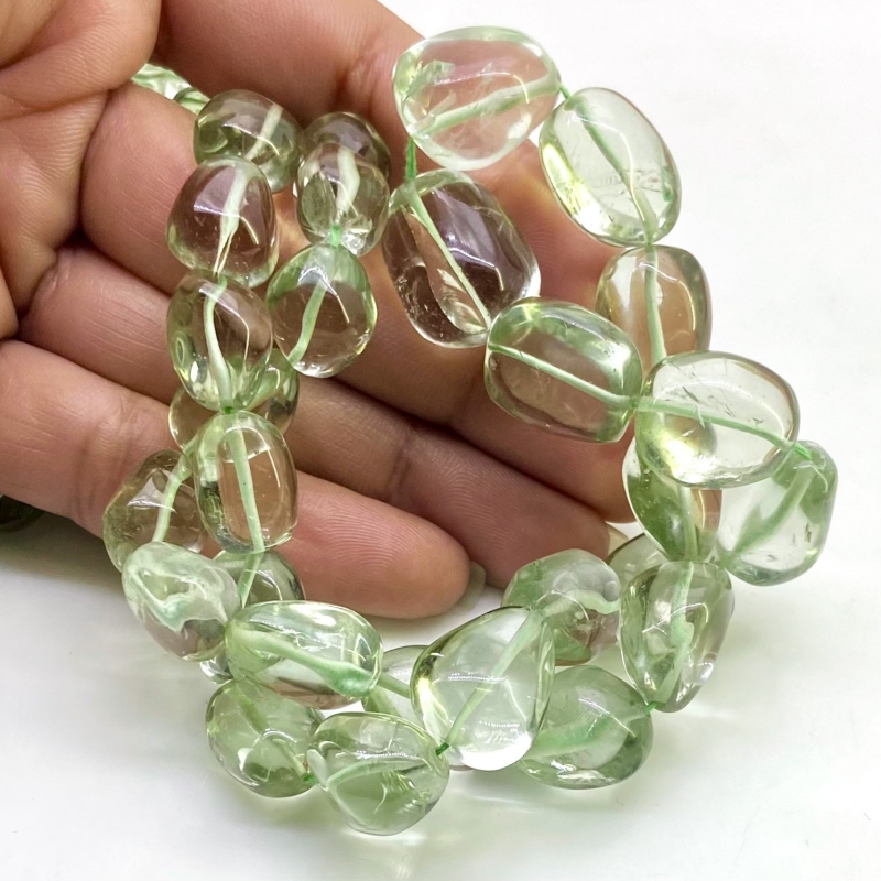 Green Amethyst 11-20mm Smooth Nugget Shape AAA Grade Gemstone Beads Strand - Total 1 Strand of 16 Inch.
