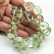 Green Amethyst 11-20mm Smooth Nugget Shape AAA Grade Gemstone Beads Strand - Total 1 Strand of 16 Inch.