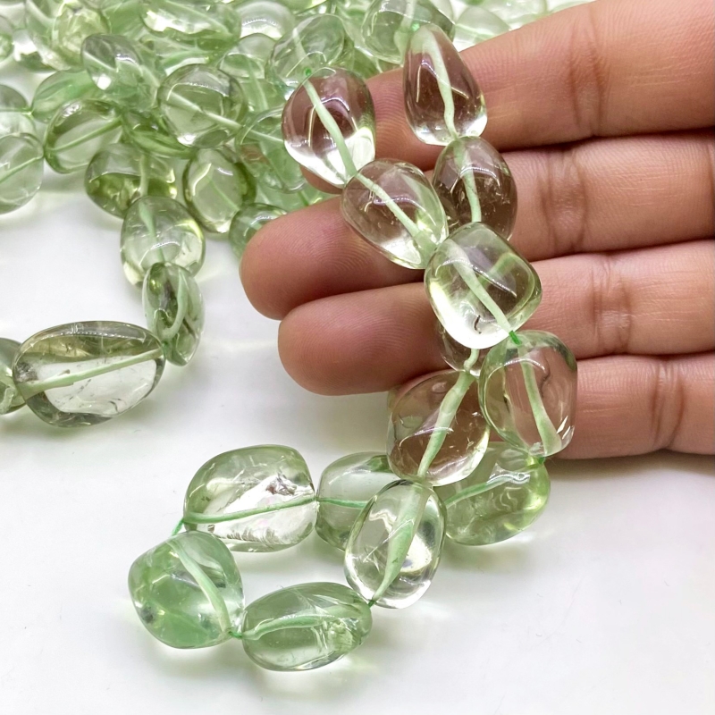 Green Amethyst 11-20mm Smooth Nugget Shape AAA Grade Gemstone Beads Strand - Total 1 Strand of 16 Inch.