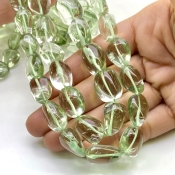 Green Amethyst 11-20mm Smooth Nugget Shape AAA Grade Gemstone Beads Strand - Total 1 Strand of 16 Inch.