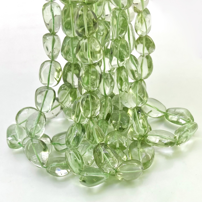 Green Amethyst 11-20mm Smooth Nugget Shape AAA Grade Gemstone Beads Strand - Total 1 Strand of 16 Inch.