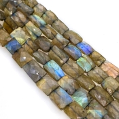 Labradorite 9-14mm Faceted Chicklet Shape AA Grade Gemstone Beads Strand - Total 1 Strand of 10 Inch.