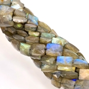 Labradorite 9-14mm Faceted Chicklet Shape AA Grade Gemstone Beads Strand - Total 1 Strand of 10 Inch.