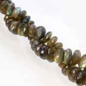 Labradorite 13-14.5mm Faceted Rondelle Shape AA Grade Gemstone Beads Strand - Total 1 Strand of 10 Inch.