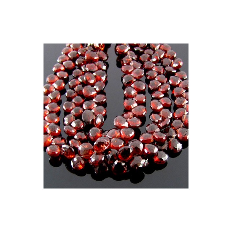 Garnet Briolette Heart Shape Gemstone Beads Strand - 6-7mm - 8 Inch - 1 Strand
