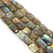 Labradorite 13.5-20mm Faceted Chicklet Shape AA Grade Gemstone Beads Strand - Total 1 Strand of 10 Inch.