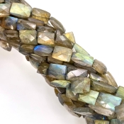 Labradorite 10-16mm Faceted Chicklet Shape AA Grade Gemstone Beads Strand - Total 1 Strand of 10 Inch.