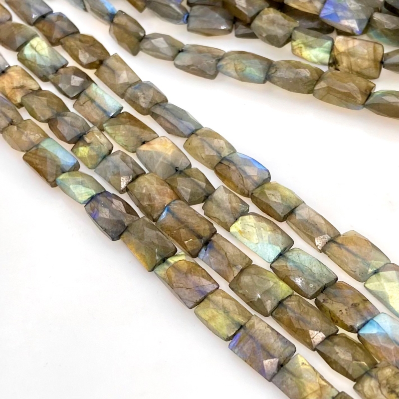 Labradorite 10-16mm Faceted Chicklet Shape AA Grade Gemstone Beads Strand - Total 1 Strand of 10 Inch.