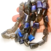 Labradorite 12-19mm Step Cut Nugget Shape AAA Grade Gemstone Beads Strand - Total 1 Strand of 16 Inch.