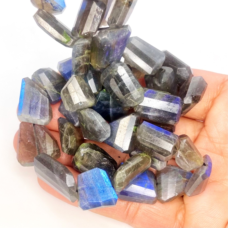 Labradorite 12-19mm Step Cut Nugget Shape AAA Grade Gemstone Beads Strand - Total 1 Strand of 16 Inch.