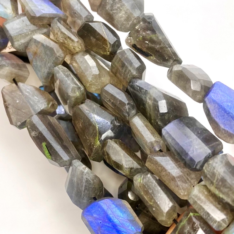 Labradorite 12-19mm Step Cut Nugget Shape AAA Grade Gemstone Beads Strand - Total 1 Strand of 16 Inch.
