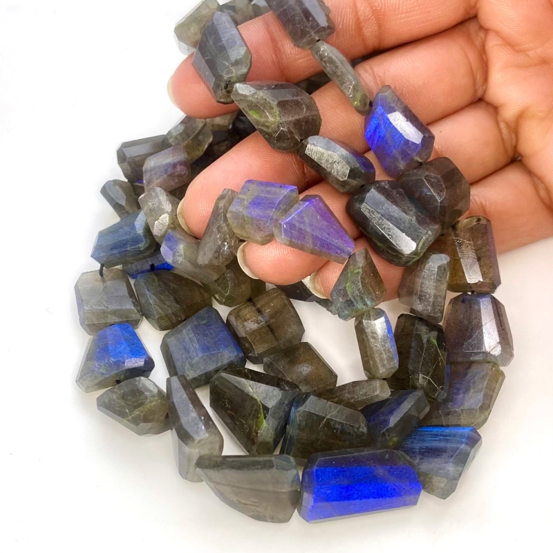 Labradorite 12-19mm Step Cut Nugget Shape AAA Grade Gemstone Beads Strand - Total 1 Strand of 16 Inch.