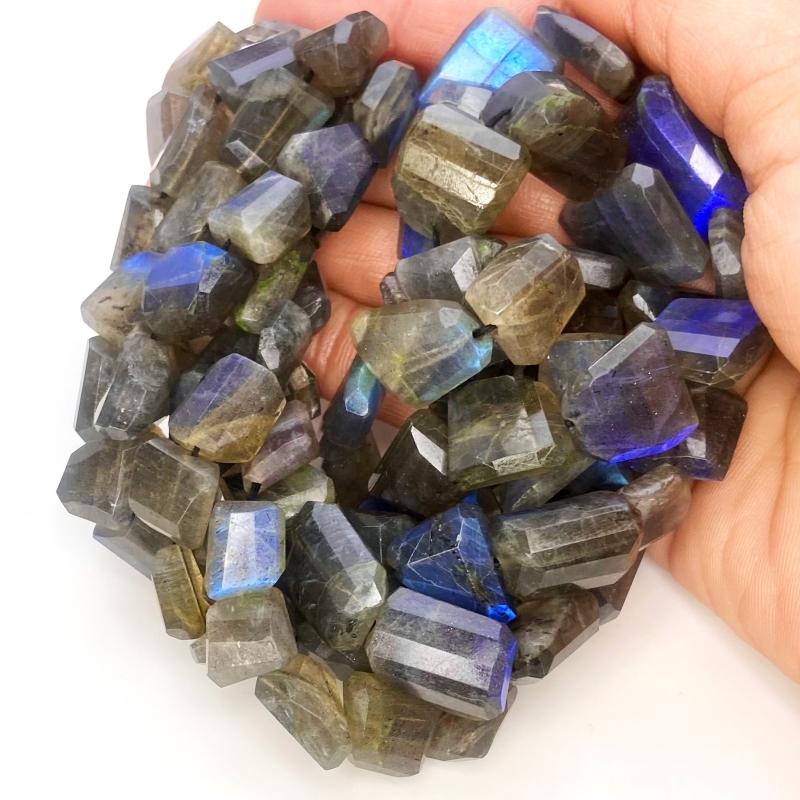 Labradorite 12-19mm Step Cut Nugget Shape AAA Grade Gemstone Beads Strand - Total 1 Strand of 16 Inch.