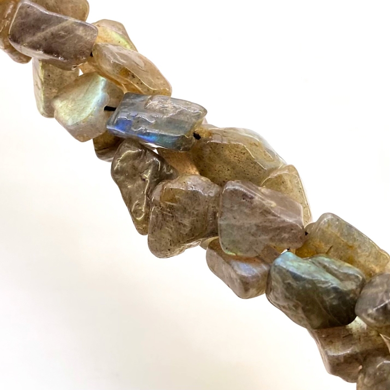 Labradorite 12-20mm Rough Cut Nugget Shape AA Grade Gemstone Beads Strand - Total 1 Strand of 13 Inch.