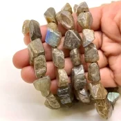 Labradorite 12-20mm Rough Cut Nugget Shape AA Grade Gemstone Beads Strand - Total 1 Strand of 13 Inch.