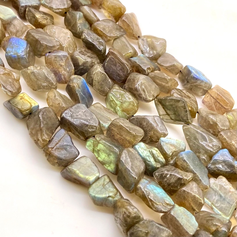 Labradorite 12-20mm Rough Cut Nugget Shape AA Grade Gemstone Beads Strand - Total 1 Strand of 13 Inch.