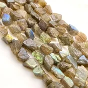 Labradorite 12-20mm Rough Cut Nugget Shape AA Grade Gemstone Beads Strand - Total 1 Strand of 13 Inch.