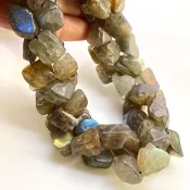 Labradorite 12-20mm Rough Cut Nugget Shape AA Grade Gemstone Beads Strand - Total 1 Strand of 13 Inch.