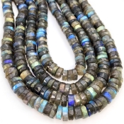 Labradorite 9-11mm Faceted Wheel Shape AA+ Grade Gemstone Beads Strand - Total 1 Strand of 13 Inch.